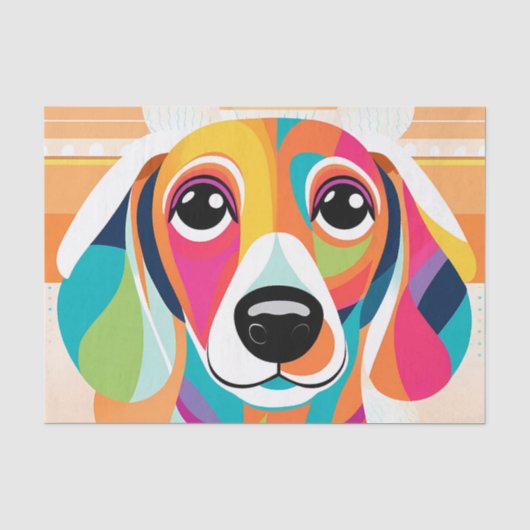 Papier Mousseline Dachshund Art coloré (Recto)