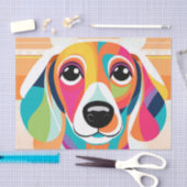 Papier Mousseline Dachshund Art coloré (Artisanat)