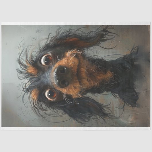 Papier Mousseline Dachshund Blinky Dog Decoupage (Recto)