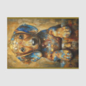 Papier Mousseline Dachshund Chien Chien Puppy Oil Portrait BV1 Décou (Recto)