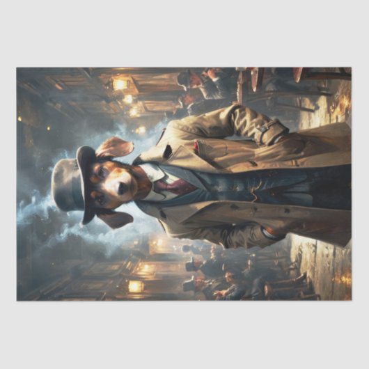 Papier Mousseline Dachshund chien - Découpage - (Recto)