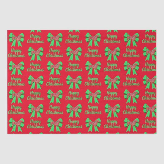 Papier Mousseline Dachshund Daxie Christmas Chien & Bow Red (Recto)