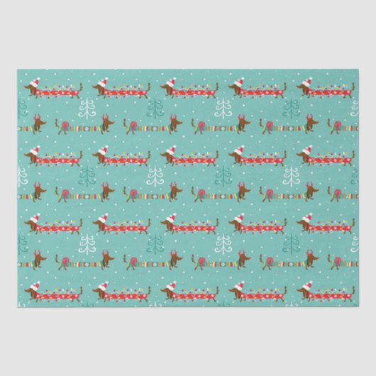 Papier Mousseline Dachshund de Noël (Recto)