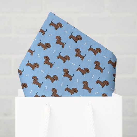 Papier Mousseline Dachshund découpage (Sac cadeau)