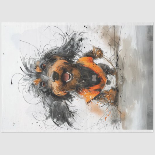 Papier Mousseline Dachshund Inky Dachshund Dachshoupage du chien (Recto)