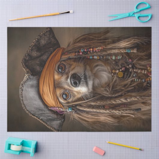 Papier Mousseline Dachshund Pirate à poil long (Artisanat)