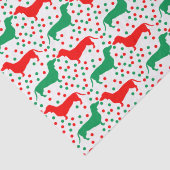 Papier Mousseline Dachshund Polka Dot - Rouge et Vert (Détail)