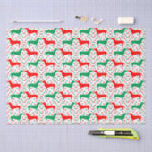 Papier Mousseline Dachshund Polka Dot - Rouge et Vert (Artisanat)