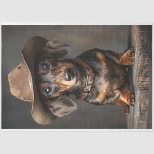 Papier Mousseline Dachshund Sheriff Dog sur la chaîne (Recto)