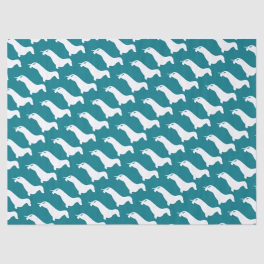 Papier Mousseline Dachshund silhouette blanche + vos idées (Recto)