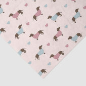 Papier Mousseline Dachshunds et Coeurs (Détail)