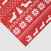 Papier Mousseline Dachshunds Sleigh de Noël avec l'écureuil vacances (Détail)