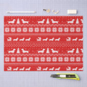 Papier Mousseline Dachshunds Sleigh de Noël avec l'écureuil vacances (Artisanat)