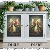 Papier Mousseline Daffodil Flower Fairy, Green DL5LF Decoupage