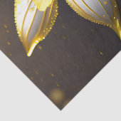 Papier Mousseline Daffodiles élégantes aux accents or, Pâques (Détail)