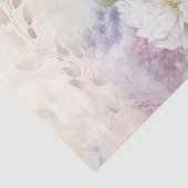 Papier Mousseline Dahlia blanc aux accents violets et bleus (Détail)