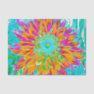 Papier Mousseline Dahlia Décoratif Orange Tropical et Rose Chaud