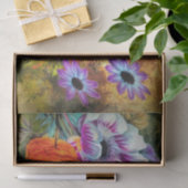 Papier Mousseline Dahlia et marguerite jardin fleuri automne (Cadeau)