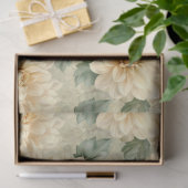 Papier Mousseline Dahlia Flower Motif avec Découpage verte (Cadeau)