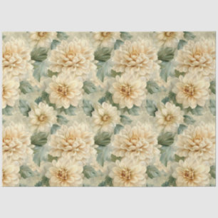 Papier Mousseline Dahlia Flower Motif avec Découpage verte