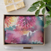 Papier Mousseline Dahlias Aquarelle Florale (Cadeau)