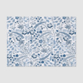 Papier Mousseline Dainty Blue Flowers style Boho (Recto)