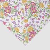 Papier Mousseline Dainty Fleurs rose et jaune sur Découpage blanc (Détail)