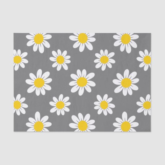 Papier Mousseline Daisies de White Yellow (Recto)