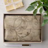 Papier Mousseline Daisy Beige et Marron Rustique (Cadeau)