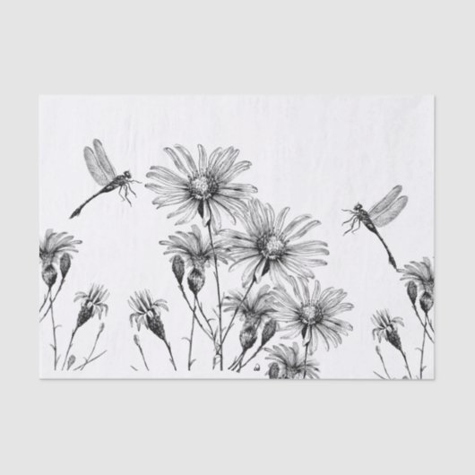 Papier Mousseline Daisy Daisy de l'artisanat de la libellule fleur s (Recto)