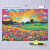 Papier Mousseline Daisy Delight Pop Art Blossoms papier découpage (Artisanat)