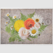 Papier Mousseline Daisy et Ranunculus Bouquet Découpage papier (Recto)