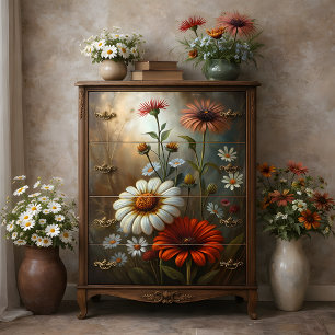 Papier Mousseline Daisy Garden À Dusk Decoupage