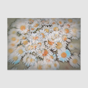Papier Mousseline Daisy Print White Flower Art Découpage