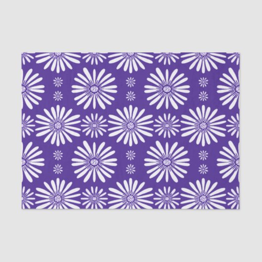 Papier Mousseline Daisy Purple White Floral (Recto)