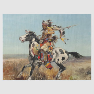 Papier Mousseline « Dakota Chief » Western Art de Charles M Russell