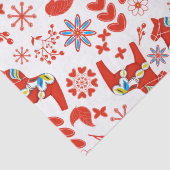 Papier Mousseline Dala d'art populaire suédois Cheval Rouge motif fl (Détail)