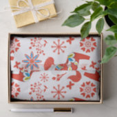 Papier Mousseline Dala d'art populaire suédois Cheval Rouge motif fl (Cadeau)