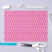 Papier Mousseline damas arabesque - fraise rose (Artisanat)