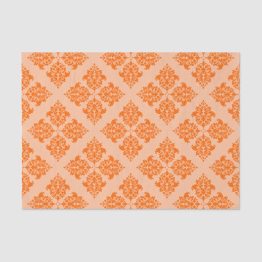 Papier Mousseline Damas de Tangerine (Recto)