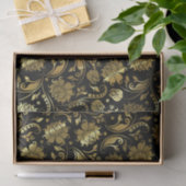 Papier Mousseline Damas d'or et Arrière - plan noir (Cadeau)