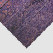 Papier Mousseline Damas d'or sur la découpage en bois violet (Détail)