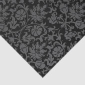 Papier Mousseline Damas florales noir et gris (Détail)