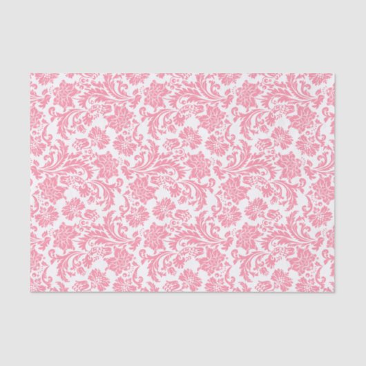 Papier Mousseline Damas Florales Roses Sur Arrière - plan Changeable (Recto)