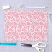 Papier Mousseline Damas Florales Roses Sur Arrière - plan Changeable (Artisanat)