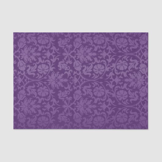 Papier Mousseline Damas florales violettes (Recto)