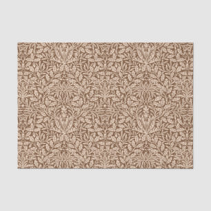 Papier Mousseline Damas floraux, taupe et beige Art nouveau