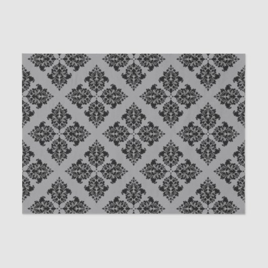 Papier Mousseline Damas marocaine noire (Recto)