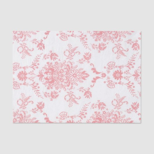 Papier Mousseline Damas rose (Recto)