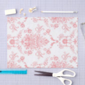 Papier Mousseline Damas rose (Artisanat)